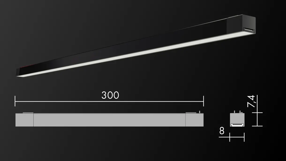 INWI Micro LED-Linearleuchte in 300 mm Länge – kompakte Vitrinen- und Displaybeleuchtung von DWD Concepts